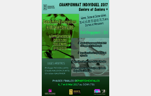 Phases finales du championnat individuel de la Sarthe Seniors et seniors+ le 6/7 et 8 mai