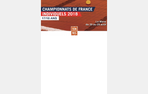 Championnat de France 17/18 ans, c'est parti du 20 au 25 août 2018